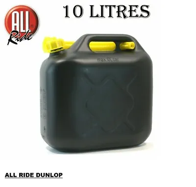 £9.99 • Buy 10l Black Plastic Fuel Jerry Can Petrol Diesel With Spout Water 10litre -fame