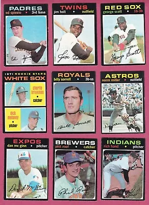 1971 Topps Baseball Cards - EX+ To EXMT Commons To Complete Your Set • $1