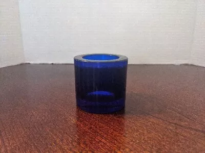 Marimekko Finland Glass Cobalt Blue Votive Italla Kivi Candle Holder 2.25  • $19.99