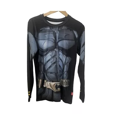 Batman Men's LARGE Long Sleeve Base Layer Top Sports Tight Muscles Comic Cosplay • £7.99