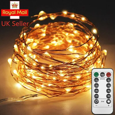 20-200 LED Battery Micro Rice Wire Copper Fairy String Lights Party Warm White • £4.98