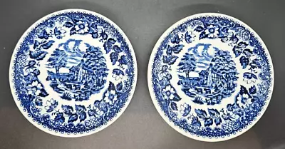 2 X Barratts Of Staffordshire Elizabethan Blue 5.5” Diameter Saucers • £4.99