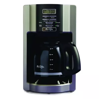 Mr. Coffee 12-Cup Programmable Coffeemaker Rapid Brew Brushed Metallic • $32.96