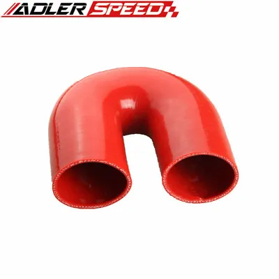 3Ply 2  Inch ID 180 Degree Turbo Silicone Coupler Hose Pipe Adapter Red • $21