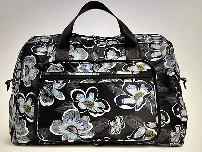 Vera Bradley Women's Packable Weekender Travel Bag Blooms Shower Black NWT • $40
