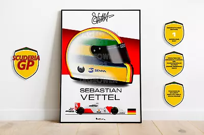 Sebastian Vettel 2023 McLaren MP4/8 FOS F1 Helmet Print - Scuderia GP • $14.93