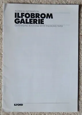 ILFORD ILFOBROM GALERIE Enlarging Paper Technical Information Booklet 1980s • £4.95