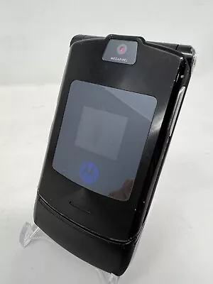 Vintage Motorola V3 RAZR T MOBILE Black Flip Mobile Phone Working Y2K VINTAGE • $35