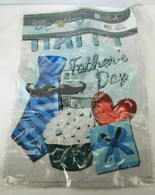 Happy Fathers Day Decorative Garden Flag Mustache Tie Dad Themed 13  X 18.5  TF • $20.71