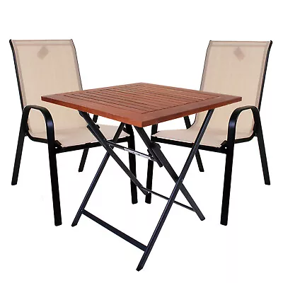 Outdoor Patio Furniture Garden Bistro Table Chair Easy Storage Stacking Folding • £99.99