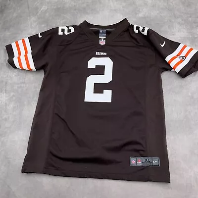 Nike NFL Jersey Youth XLarge Brown Orange  Cleveland BROWNS 2 Johnny MANZIEL • $23.97