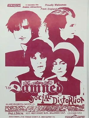 $14.95 • Buy The Damned Social Distortion Hollywood Palladium Classic La Punk Concert Poster