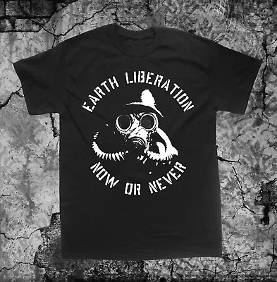 Earth Liberation T Shirt Front First Rights Animal Human ELF ALF Anarchy Vegan • $19.99