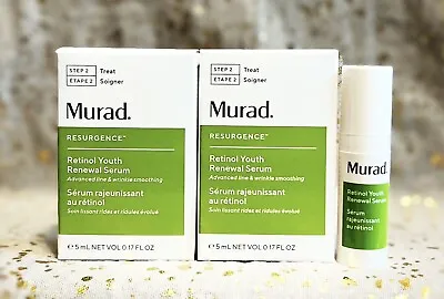 2x~Murad~Resurgence~Retinol Youth Renewal Serum~5ml / 0.17 Fl Oz Each~Minis~NIB~ • $15.99