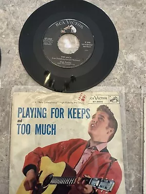 Elvis Presley 1957 Playing For Keeps / Too Much 45 RPM With Picture Sleeve • $7.99