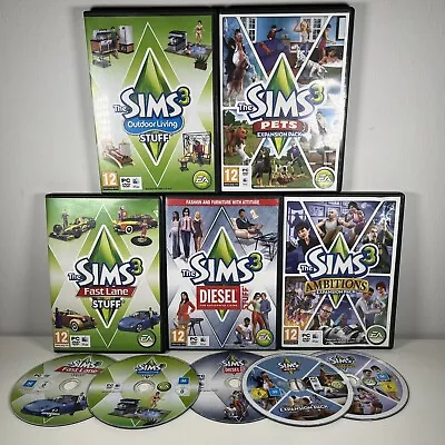 £17.99 • Buy The Sims 3 Expansion Bundle - Pets, Outdoor Living, Diesel, Fast Lane, Ambitions
