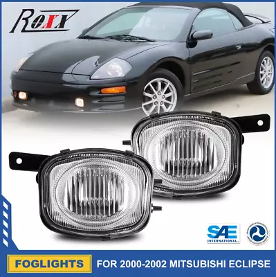 Fog Lights For 2000-2002 Mitsubishi Eclipse Clear Lens Front Bumper Lamps PAIR • $39.99