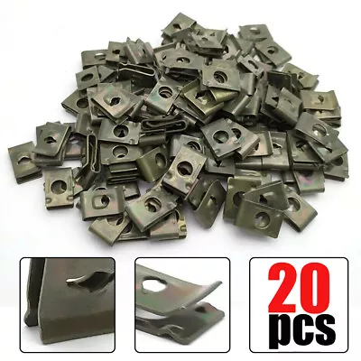 20x Metal U-Type Clips For Car Bumper Fender Trim Panel Fastener Tool Accessory • $5.84
