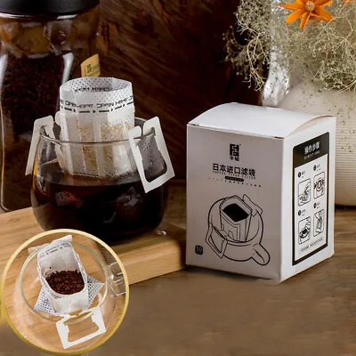 £5.60 • Buy 50 Drip Filter One Cup Bag Portable Hanging Ear Style Coffee Filter Disposa#~;