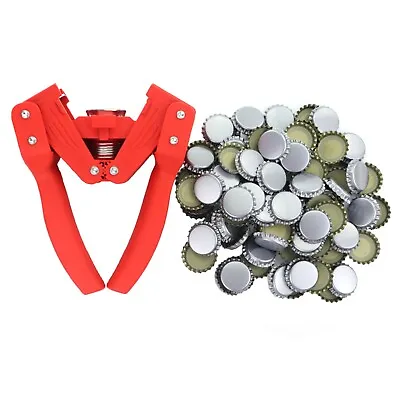 Bottle Capper For Home Brew Beer Making With 120 Bottle Caps - IN-132 • £18.95