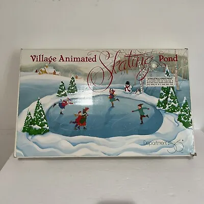 Vintage Dept 56 Village Animated Ice Skating Pond Christmas Works Original Box • $72.95