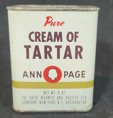Vintage Ann Page Cream Of Tartar Spice Tin A & P • $7.99