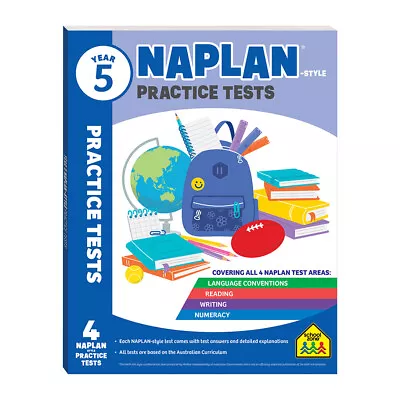 School Zone Year 5 Naplan*-style Practice Tests Kids Study Book Learning 9y+ • $14