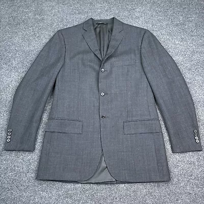 Polo Ralph Lauren Extra Fine Virgin Wool Blazer Mens Size 40R Gray 3 Button Coat • $40