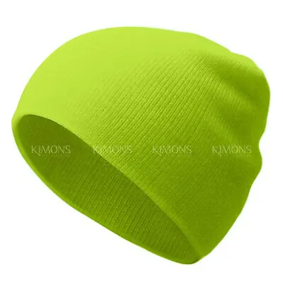 Short Beanie Cuff Plain Knit Hat Winter Solid Cap Slouchy Skull Ski Men Woman • $6.75