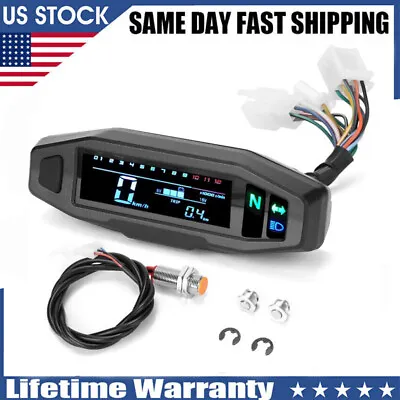 $44.67 • Buy US Motorcycle LCD Digital Odometer Speedometer Tachometer Gauge W/Bracket Parts