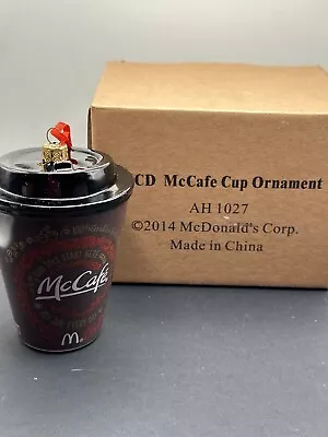 2014 MCDONALD'S MC CAFE Blown Glass Christmas Ornament COFFEE CUP  W Box • $25