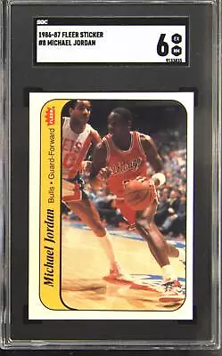 1986 Fleer Sticker #8 Michael Jordan SGC 6 • $639