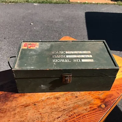 Vintage Empty  1960s GI Joe Wooden Footlocker Storage Box Army Green Used • $19