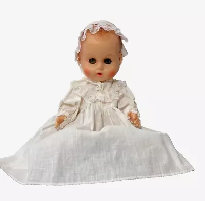 Vogue Ginnie Ginnette Baby 11  Baby Doll  Hazel Eyes White Dress & Hat • $12