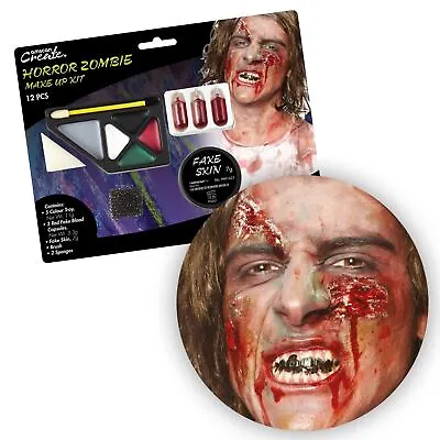 Horror Zombie Makeup SFX Kit Gore Dead Halloween Accessory Flesh Wound Blood • £9.53