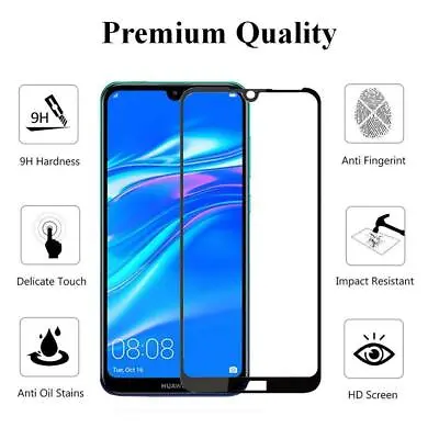 For Huawei Y6 2019 3D Curved Edge Full Cover 9H Tempered Glass Screen Protector • £3.45