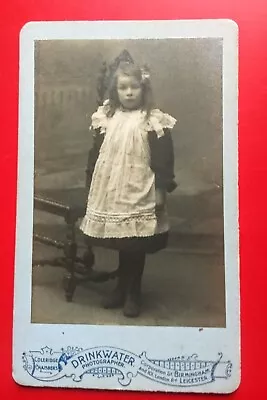 CDV Little Edwardian Girl Pinafore Dress Long Hair By WILLIAM DRINKWATER • £3