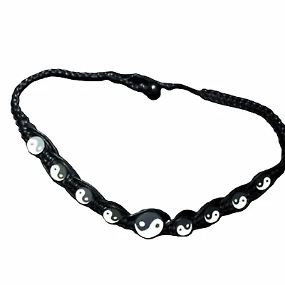 YIN YANG CHOKER NECKLACE-Retro Hippy Boho Charm Funky Novelty Costume Jewelry • $12.97