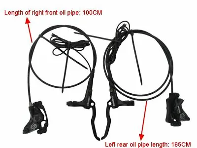 Four Piston Electric Bicycle Brake Oil Brake Right Front 100CM Left Rear 165CM. • $199