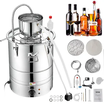 VEVOR Alcohol Distiller 9Gal Electric Heating Alcohol Water Still Whiskey Home • $146.99