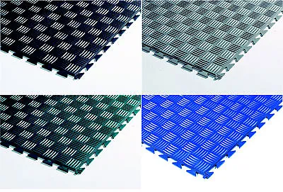 Extra Heavy Duty Interlocking 6½mm Thick Vinyl Floor Tiles Large 450mm² • £7.99