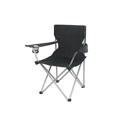 $11 • Buy Ozark Trail Basic Quad Folding Outdoor Camp Chair With Cup Holder, Black Outdoor