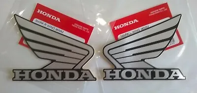 Honda GENUINE Wing Fuel Tank Decal Wings Sticker 90mm SILVER + BLACK *UK STOCK* • £9.35