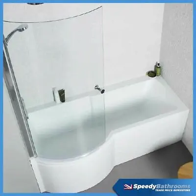 1700mm P Shaped Shower Bath With Screen And Side Panel Right Hand Or Left Hand • £299