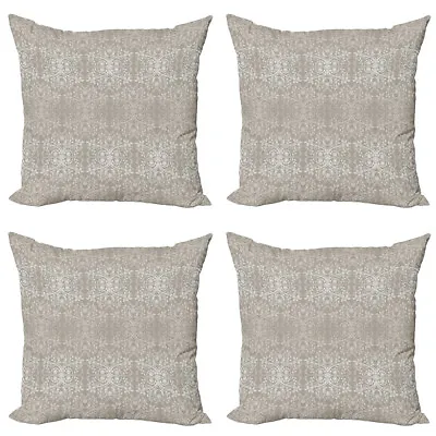 Grey Pillow Cushion Set Of 4 Paisley Victorian Pattern • £22.99
