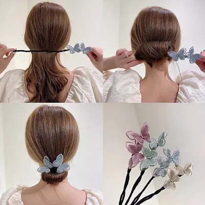 Donut Bun Sweet Maker Butterfly Magic Hair Ring Twist Hairband Accessories • $1.69