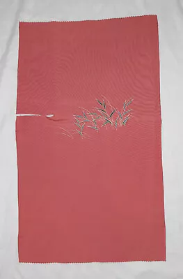 Vintage Japanese Kimono Silk Chirimen Fabric Elegant Pink Landscape 11 • £5