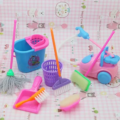 £3.59 • Buy 9PCS House Dolls Furnishing Cleaning Kit For Barbie Dolls House Furniture Toys