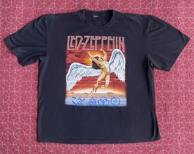 Vintage Led Zeppelin Zoso Band Tee Shirt No Tag 2XL Single Stitch Double Sided • $35