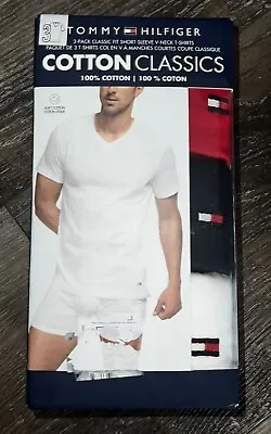 Tommy Hilfiger ~ Men's 3-Pack T-Shirts V-Neck Undershirts Blue Red White ~ M • $29.36
